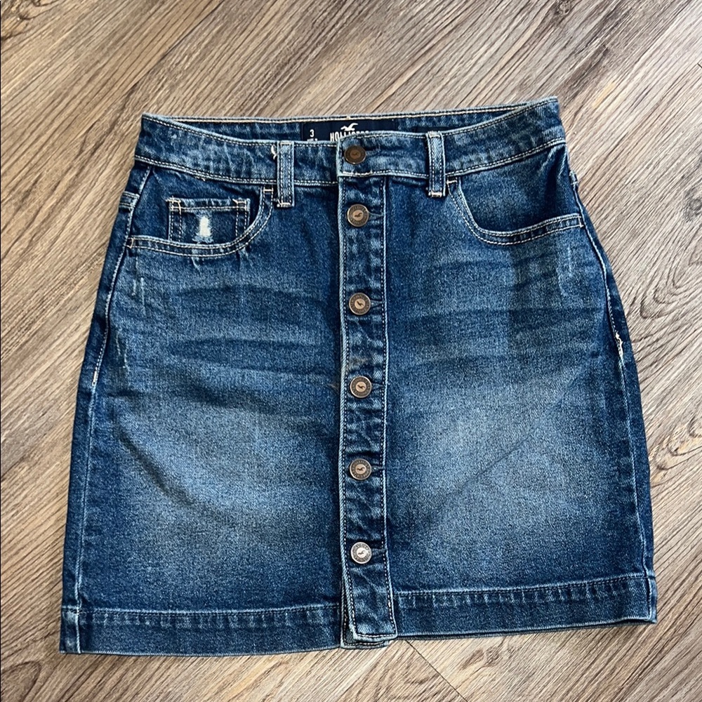 Hollister Blue and Gold Mini Pencil Skirt